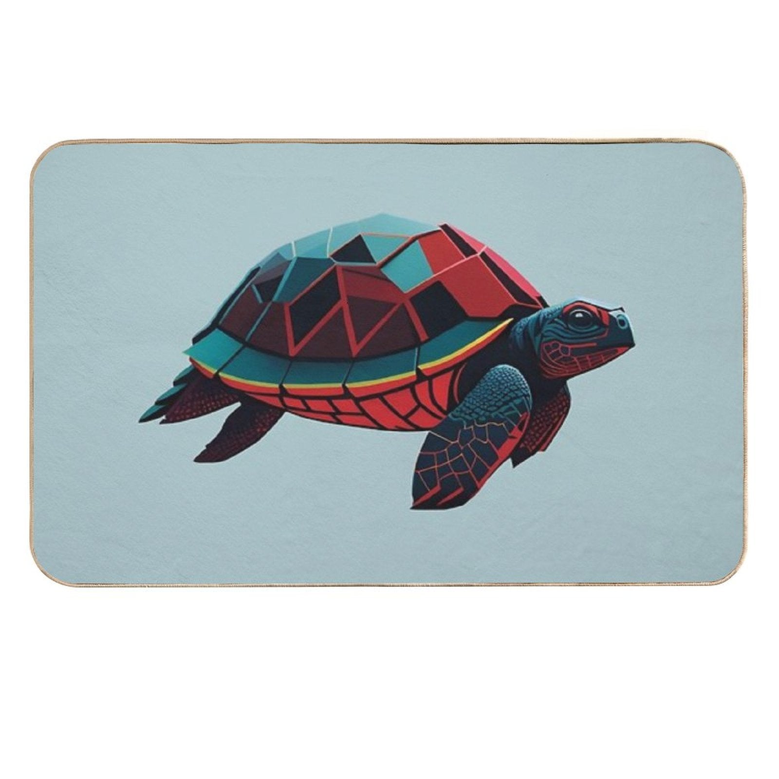 Geometric Sea Turtle  Toxin-Free Bath Mat