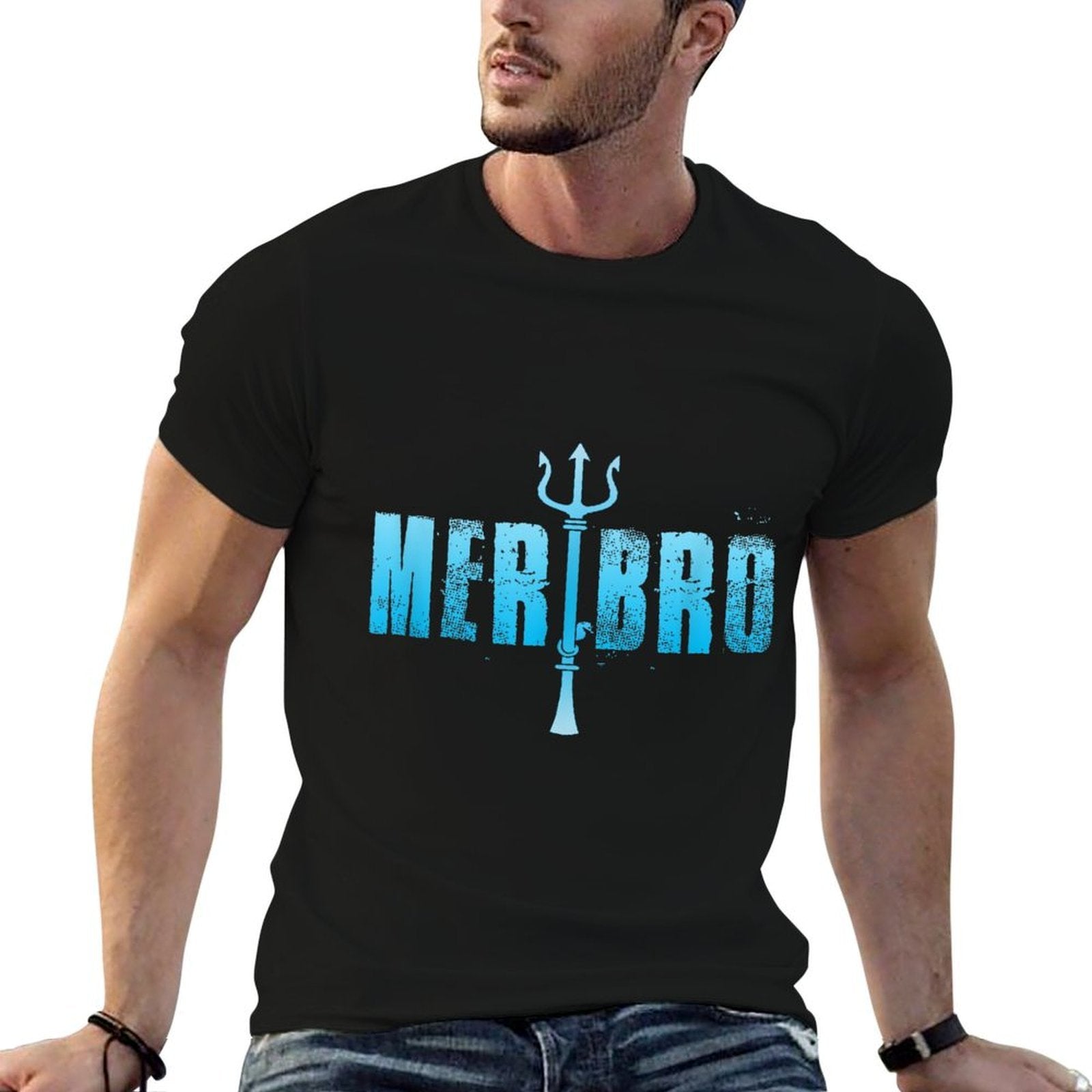 Merbro Brother of A Mermaid Funny Gift Mens Womens Kids  Polyester Blend T-Shirt