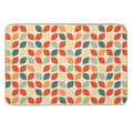 Mid Century Modern Tulip Pattern Red Blue  Pet-Safe Bath Mat