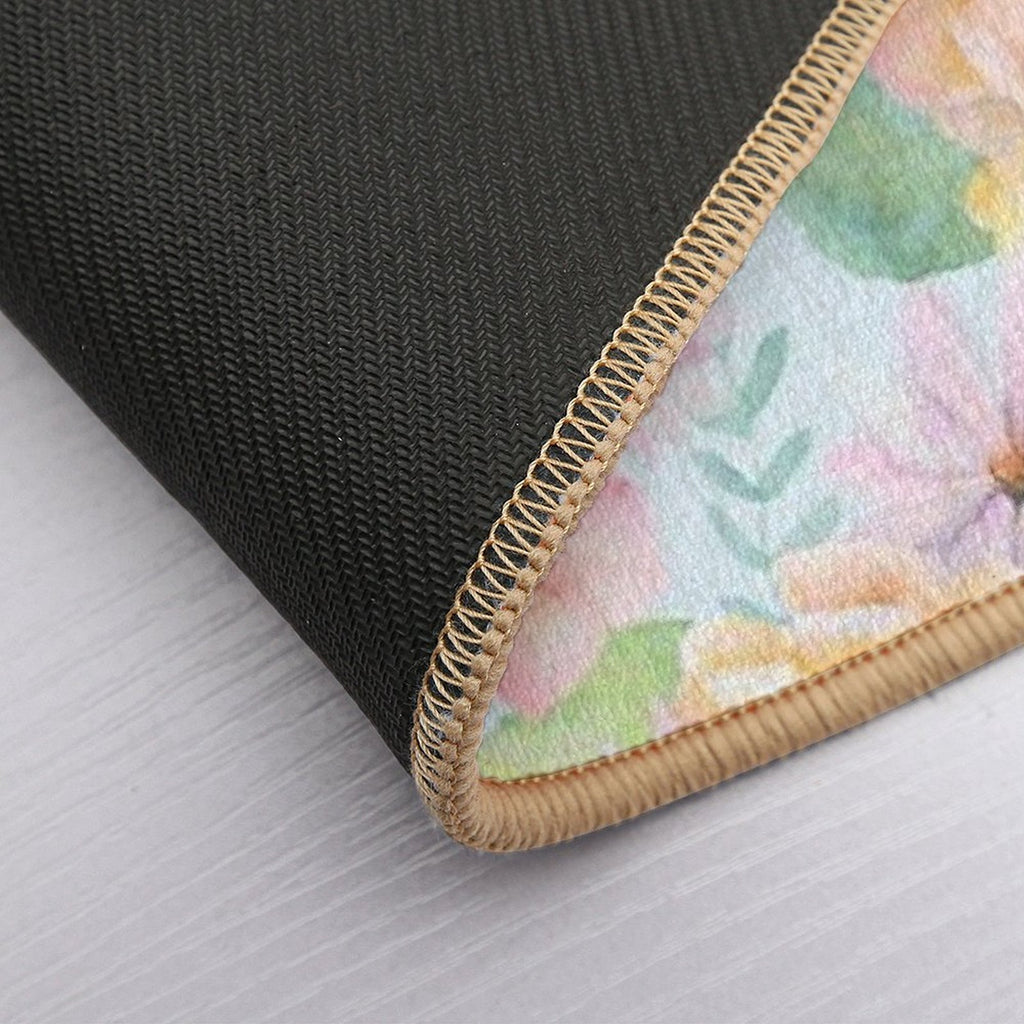 Pastel Tropical Floral Pattern  Repositionable Bath Mat