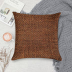 Golden Brown Jute Burlap Sack Soft Shrink-Resistant Throw Pillow