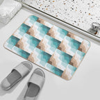 Modern Paper Cut Waves  Toxin-Free Bath Mat