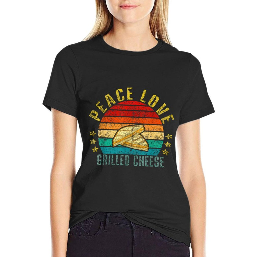 Peace Love Grilled Cheese Funny Retro  Lightweight T-Shirt