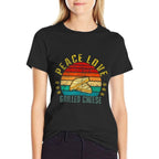 Peace Love Grilled Cheese Funny Retro  Lightweight T-Shirt