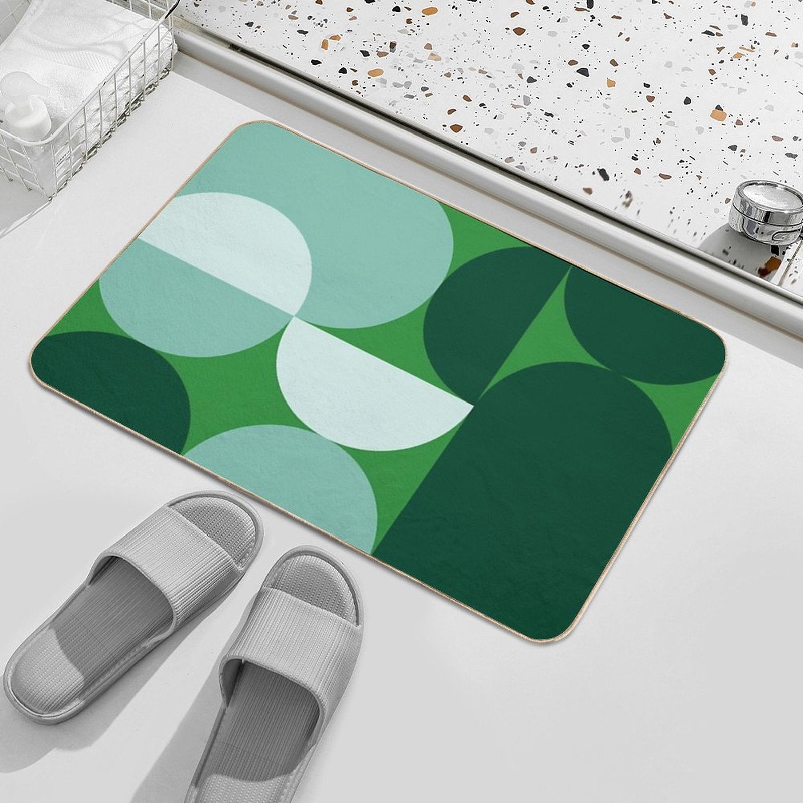 Bauhaus No 8 Retro Stylish Poster Design  Eco-Friendly Bath Mat