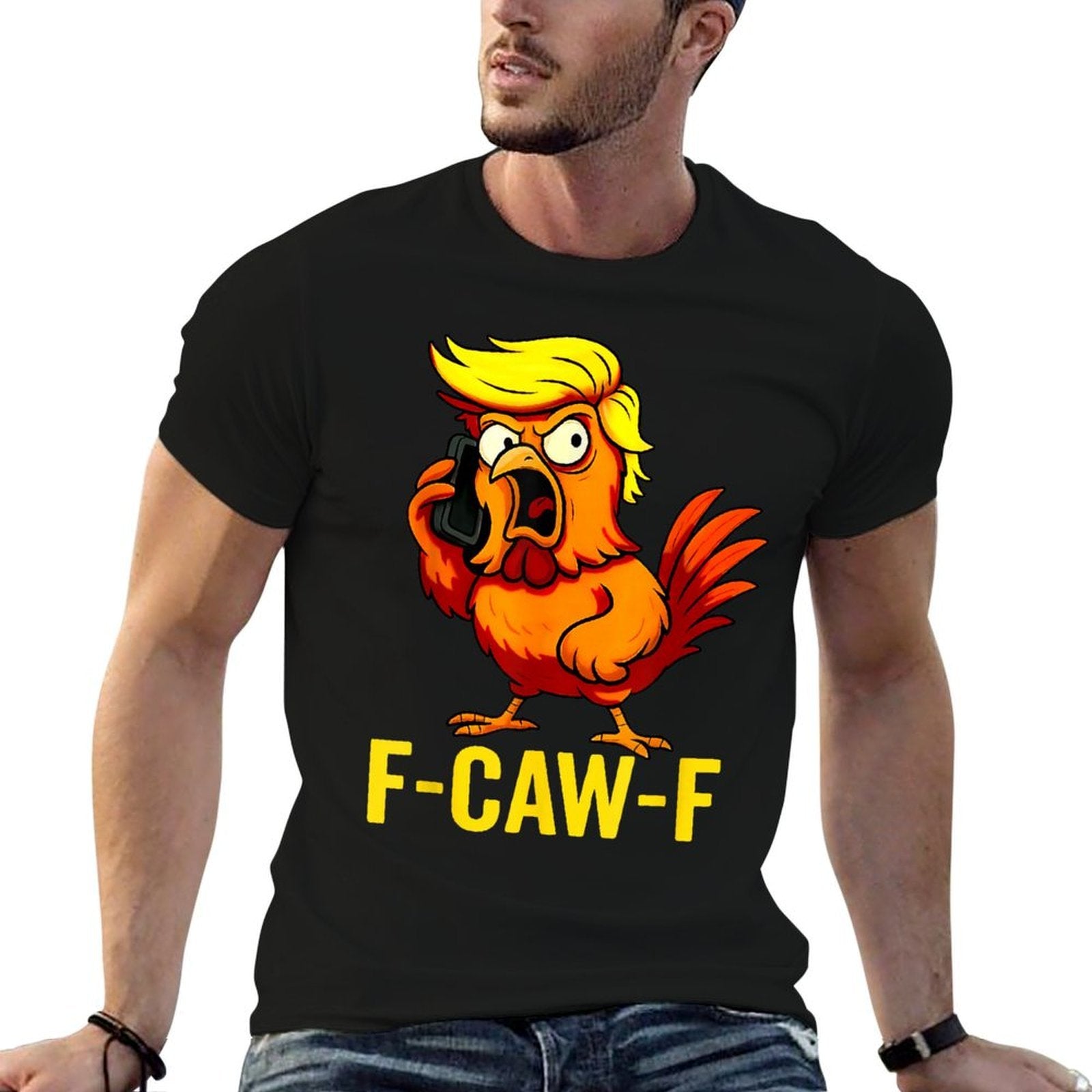 F-Caw-F Funny Trump Chicken Calling Humor Quote Rooster Meme  Lightweight T-Shirt