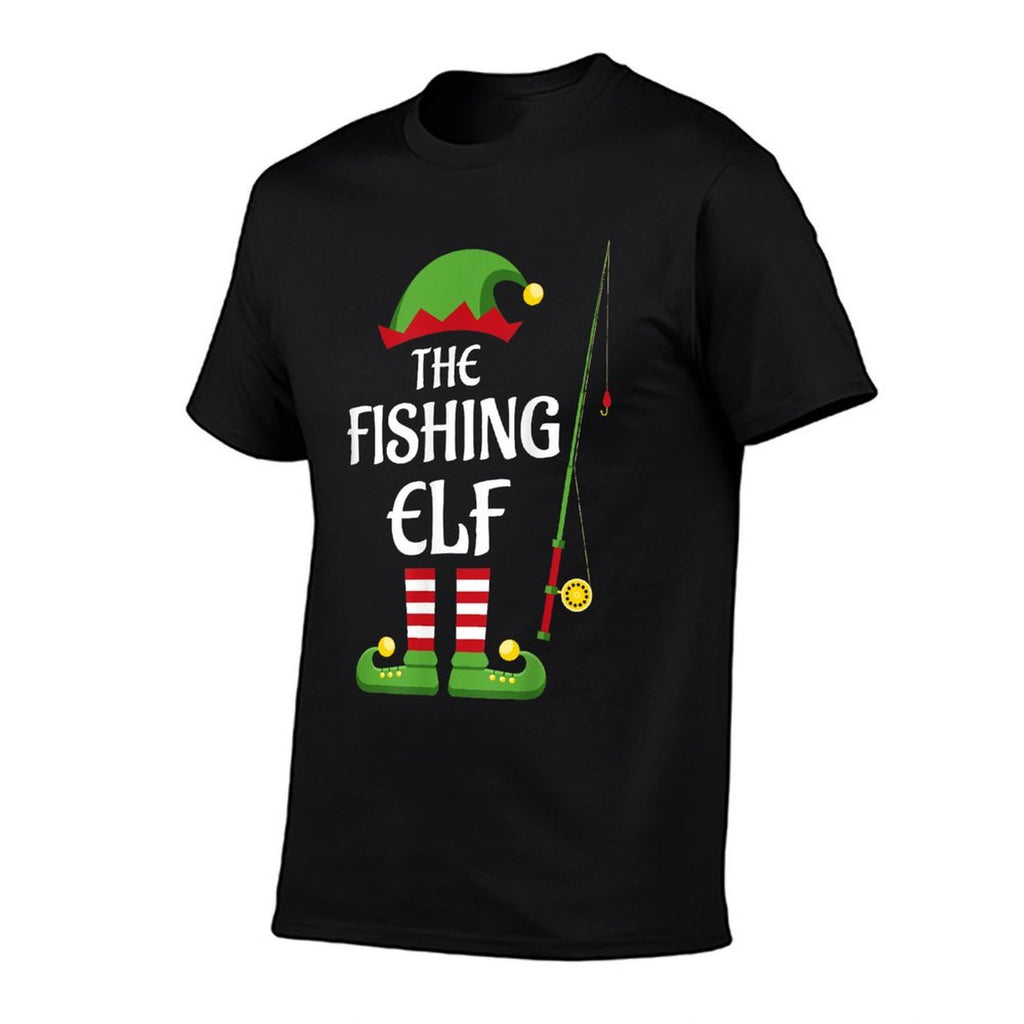 Fishing Elf Family Matching Group Christmas  Easy-care T-Shirt