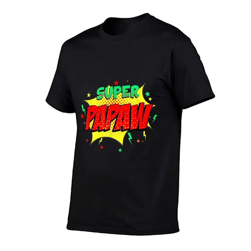 Super Papaw Comic Themed Style Superhero Fathers Day  Slim-fit Cut T-Shirt