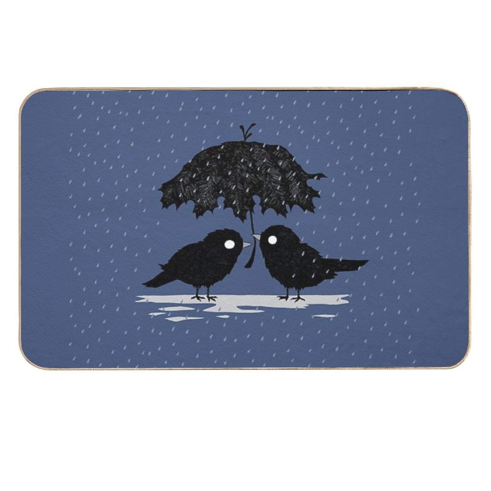 Birds in The Rain  Dirt-Trapping Bath Mat