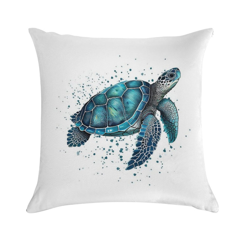 Blue Turquoise Sea Turtle Soft Ultra-Soft Texture Throw Pillow