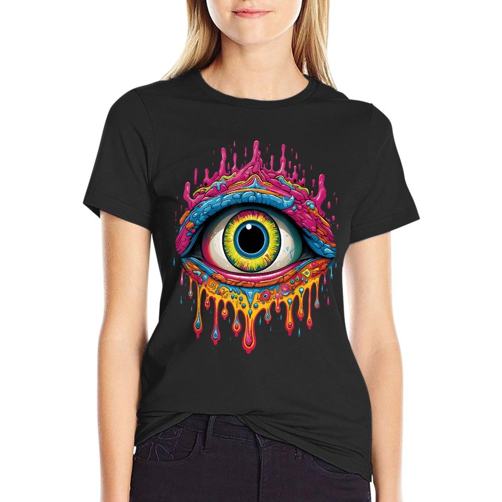 Psychedelic Third Eye  Trippy Colorful Hippie Psychonaut  Breathable T-Shirt