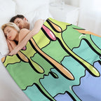 Slime Rainbow Kawaii Aesthetic Drippy Pattern Multi-functional Throw Blanket