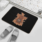Cuckoo Clock Black Forest House Illustration.  Stain-Proof Bath Mat
