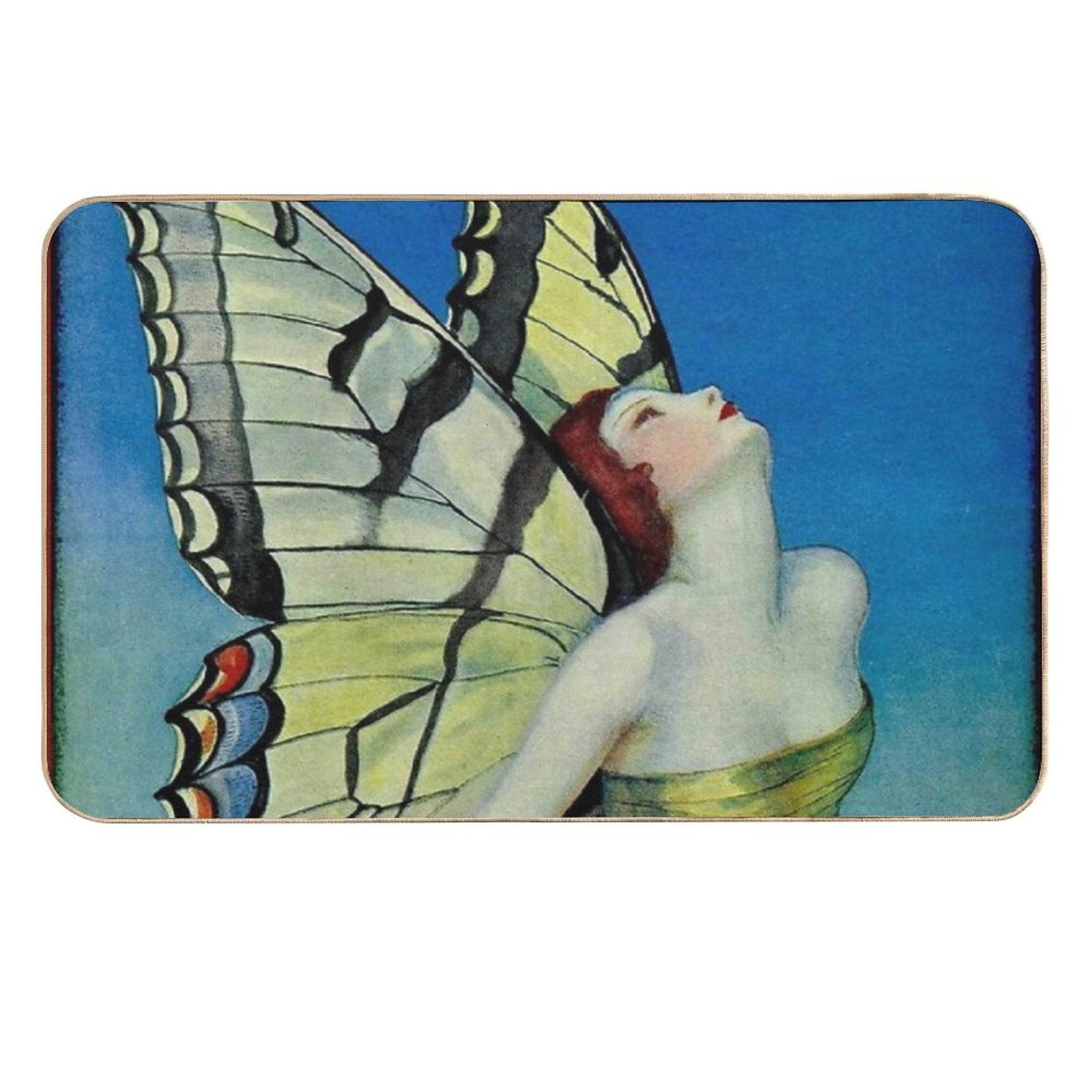 LIFE  Vintage 1923 Flapper Butterfly Print  Long-Lasting Bath Mat