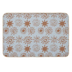 Magical Sun Bohemian Dreamy Aesthetic In Muted Colors Gray Blue & Brown  Pet-Safe Bath Mat