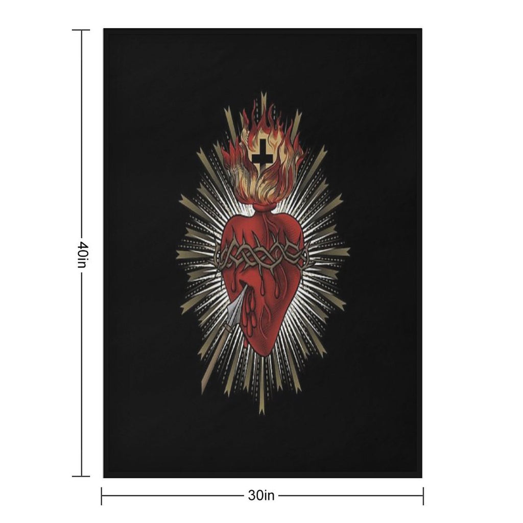 Sacred Heart of Jesus Christ Travel-friendly Throw Blanket
