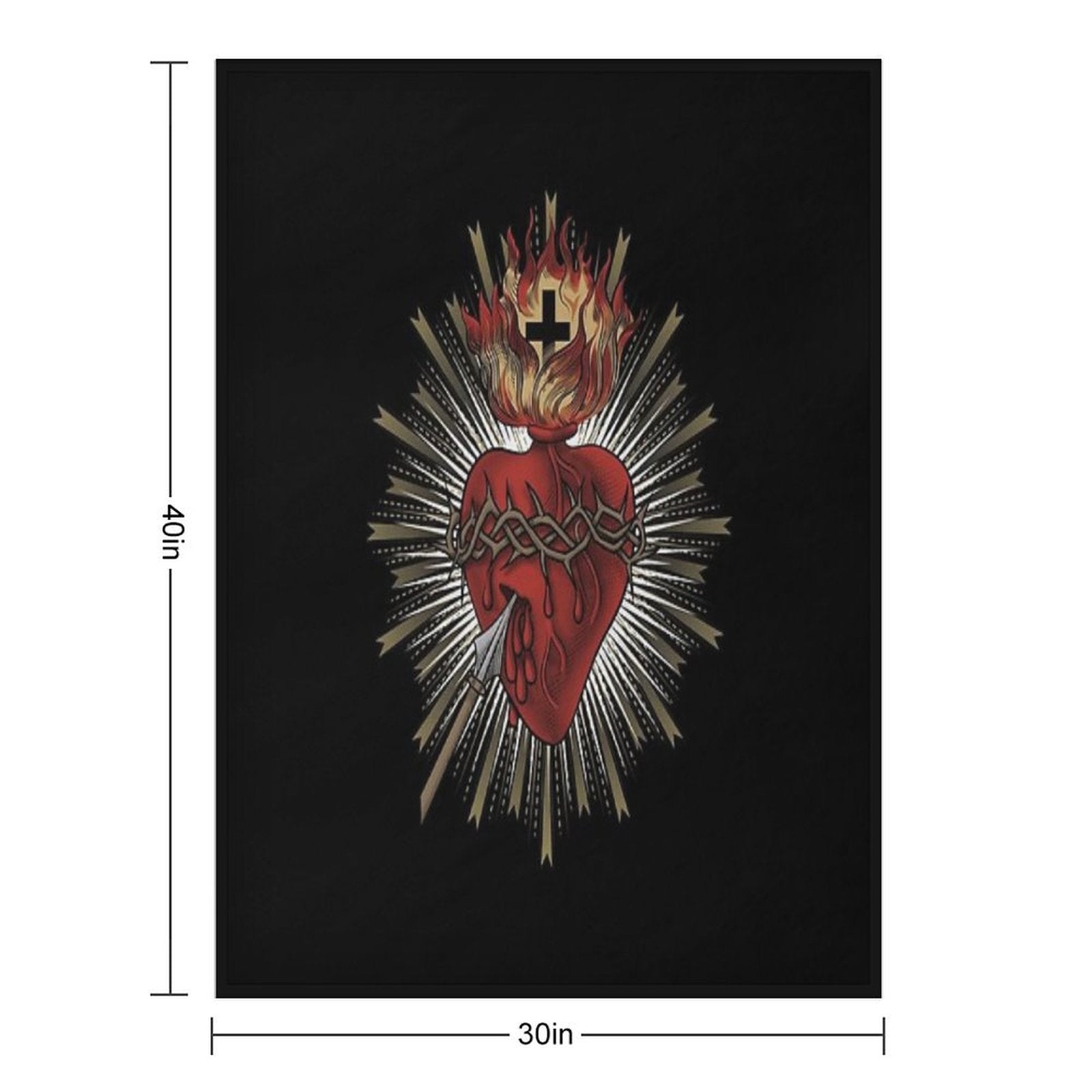 Sacred Heart of Jesus Christ Travel-friendly Throw Blanket