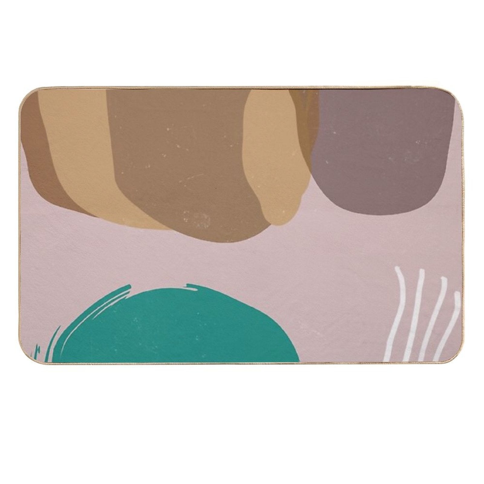 Minimal Shapes Forms Pattern  Eco-Friendly Bath Mat