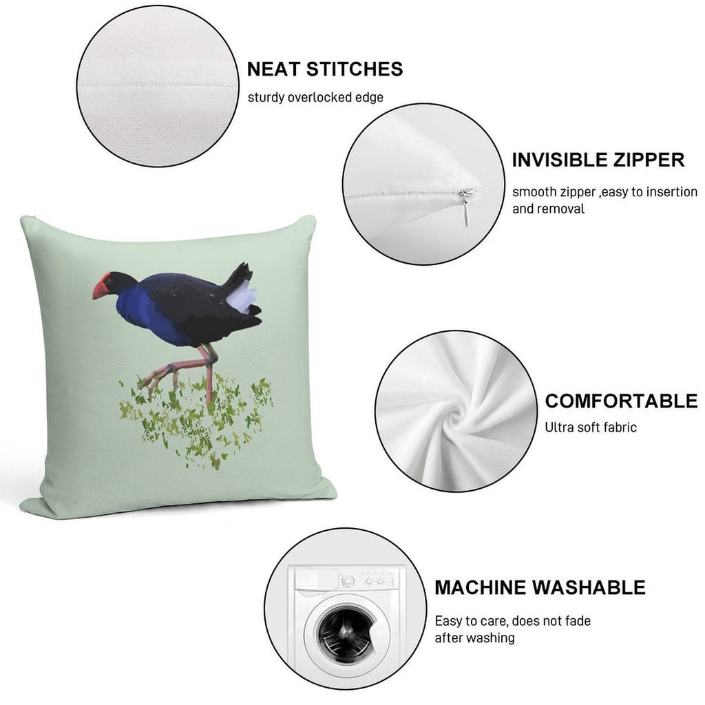New Zealand Pukeko Soft Luxury Feel Throw Pillow