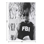 Fbi Glasses Spence Velvety-soft Throw Blanket