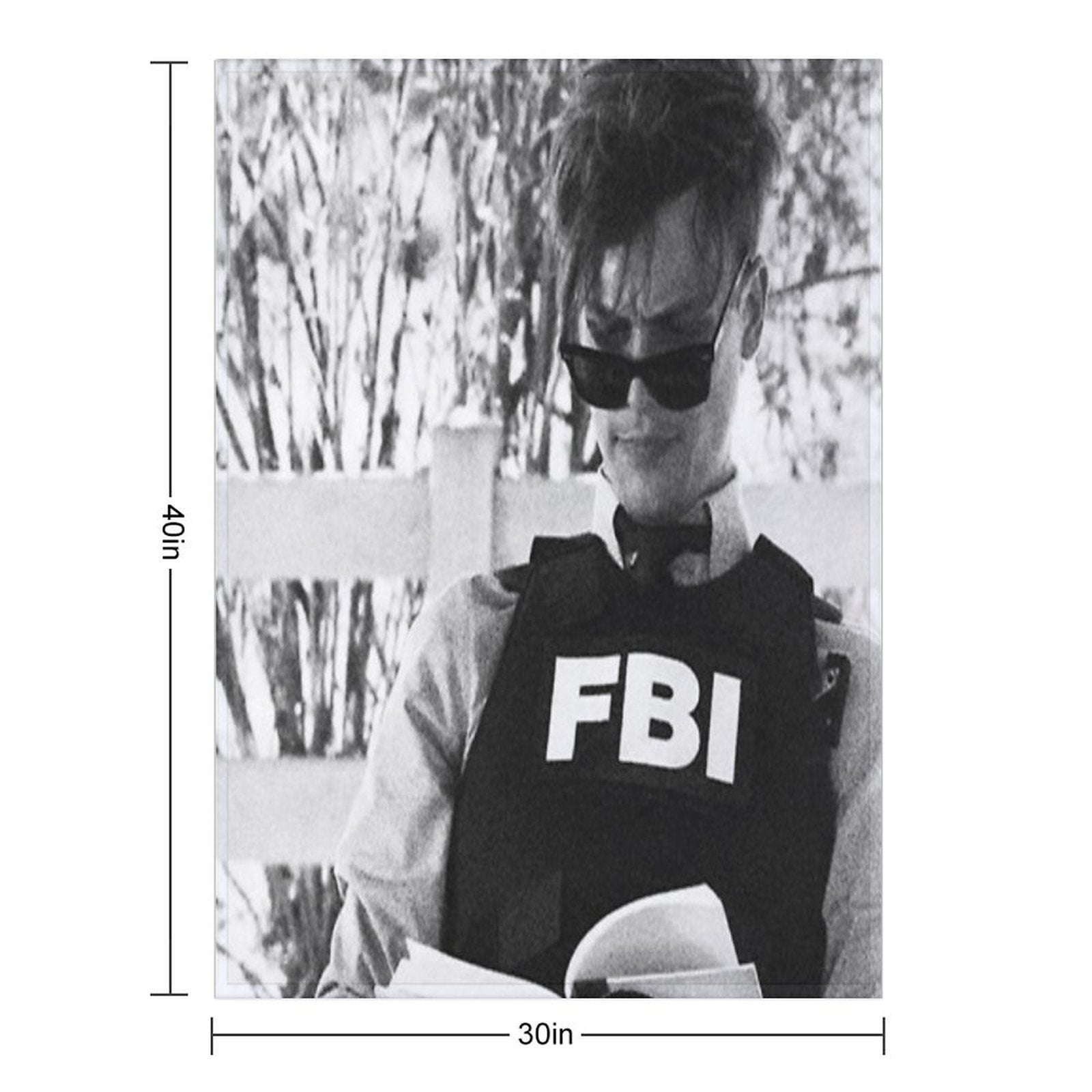 Fbi Glasses Spence Velvety-soft Throw Blanket