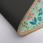 Blue Floral Pattern  Slip-Resistant Bath Mat