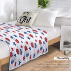 4th of July Red, White And Blue Popsicles Durable Throw Blanket
