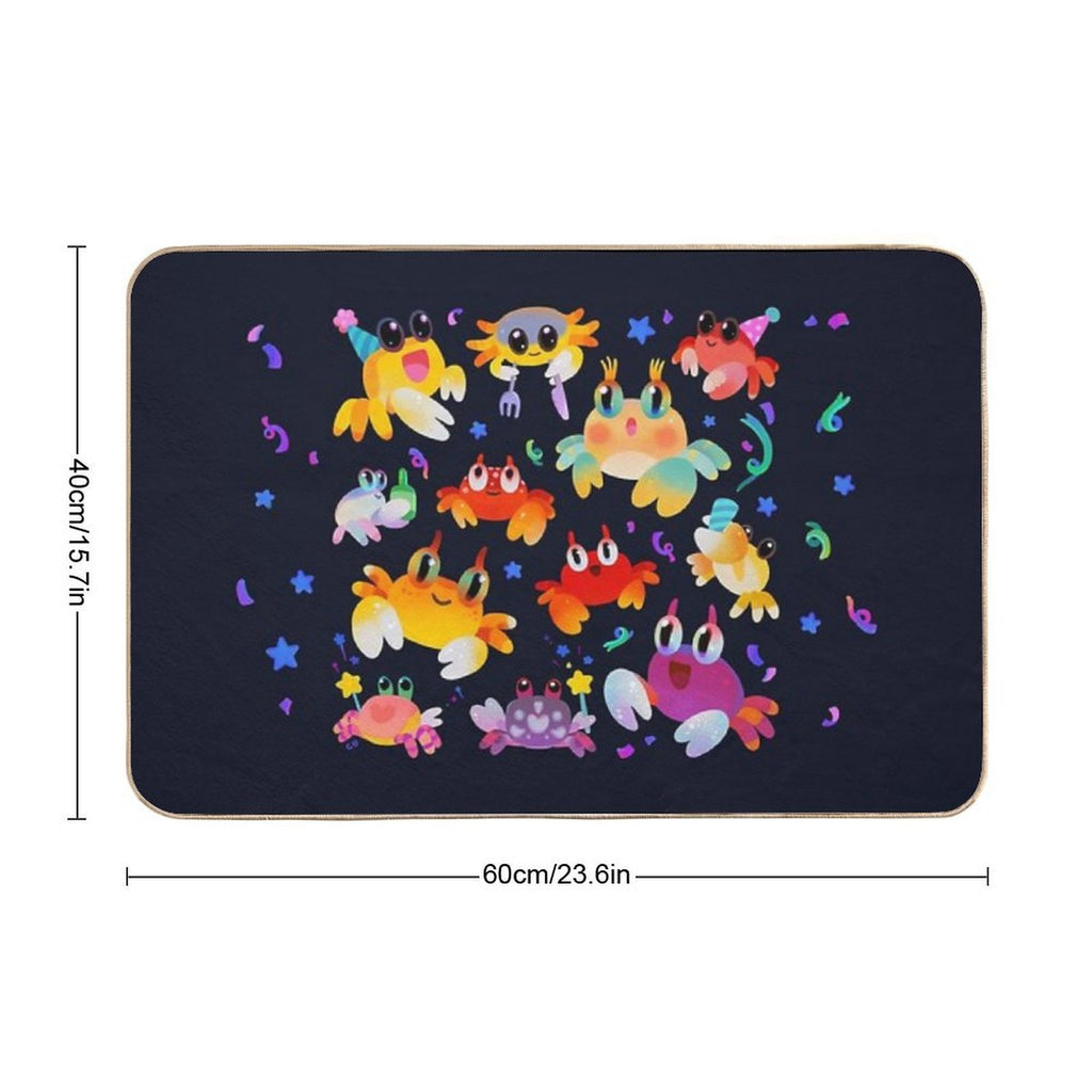 Party Crab  Dirt-Trapping Bath Mat