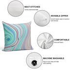 Preppy Abstract Pastel Lilac Purple Turquoise Aqua Blue Swirls Soft Luxury Feel Throw Pillow