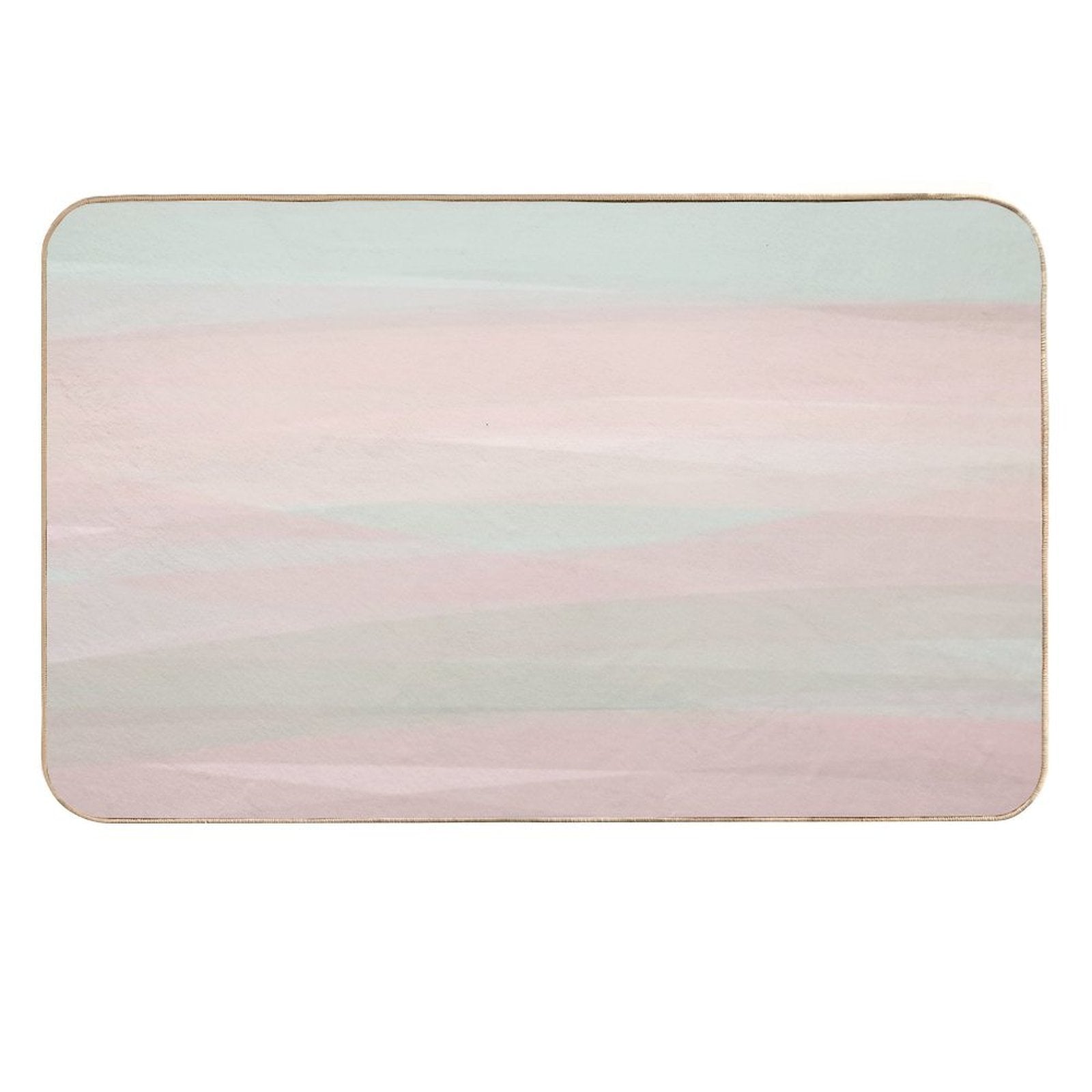 Pastel Shabby Chic Beige Peach Teal Abstract Art  Absorbent Bath Mat