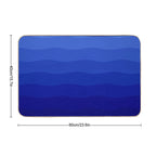 Soothing Blue Ocean Waves Pattern  Dirt-Trapping Bath Mat