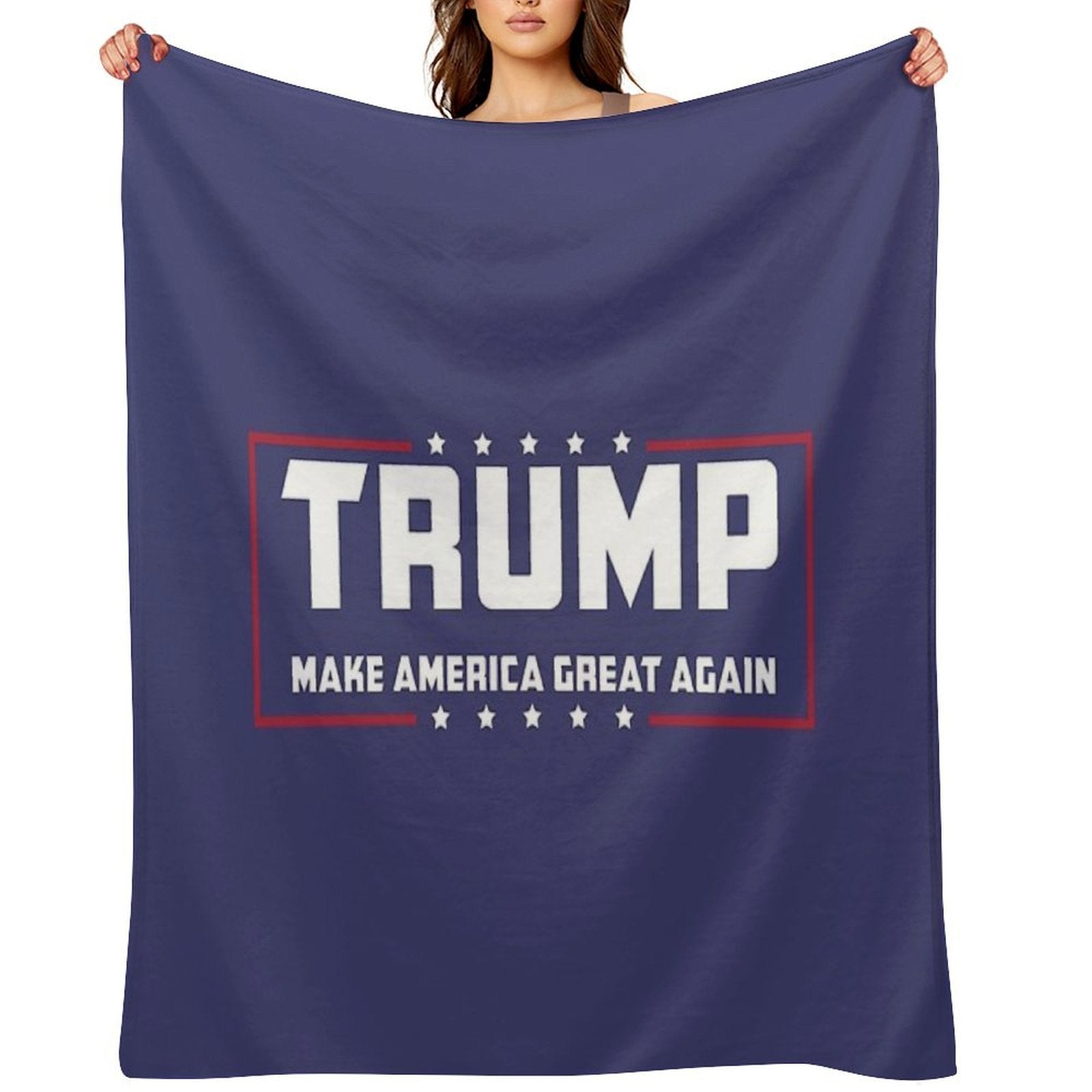 Trump Make America Great Again Logo Blue Shrink-resistant Throw Blanket