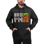 8th Birthday Boy Bro I’m 8 Year Old Gamer Pixel Boys Kids Breathable Fabric Hoodie