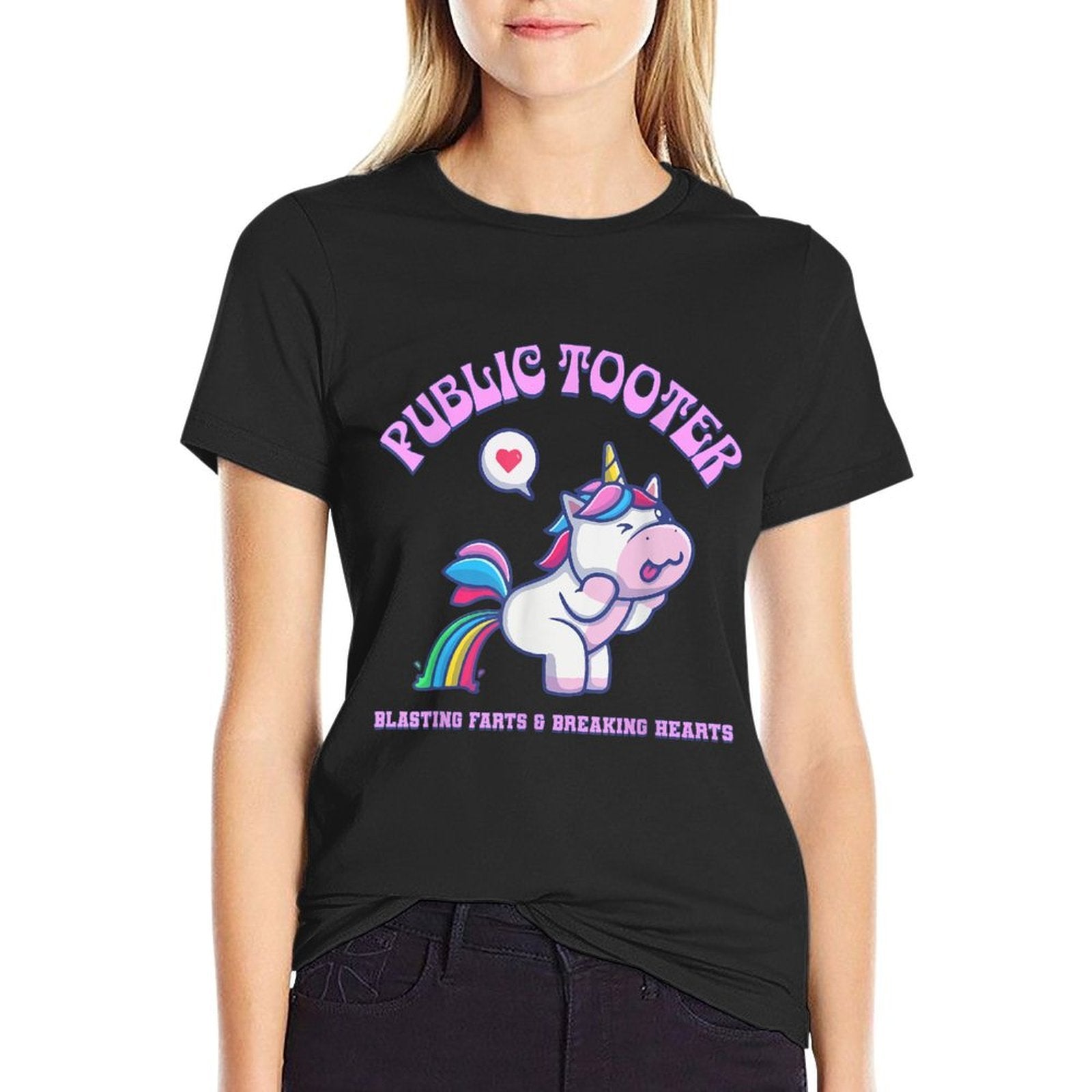 Public Tooter Funny Inappropriate Embarrassing Unicorn Humor  Durable T-Shirt