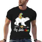 Cute Big Sister Bear Autism Awareness Autistic Family Lover  Graphic-printed T-Shirt