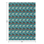 Horse Pattern in Aquamarine Blue Multi-functional Throw Blanket