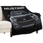 Mustang GT 5.0L V8 Performance Car Shadow Black Versatility Throw Blanket