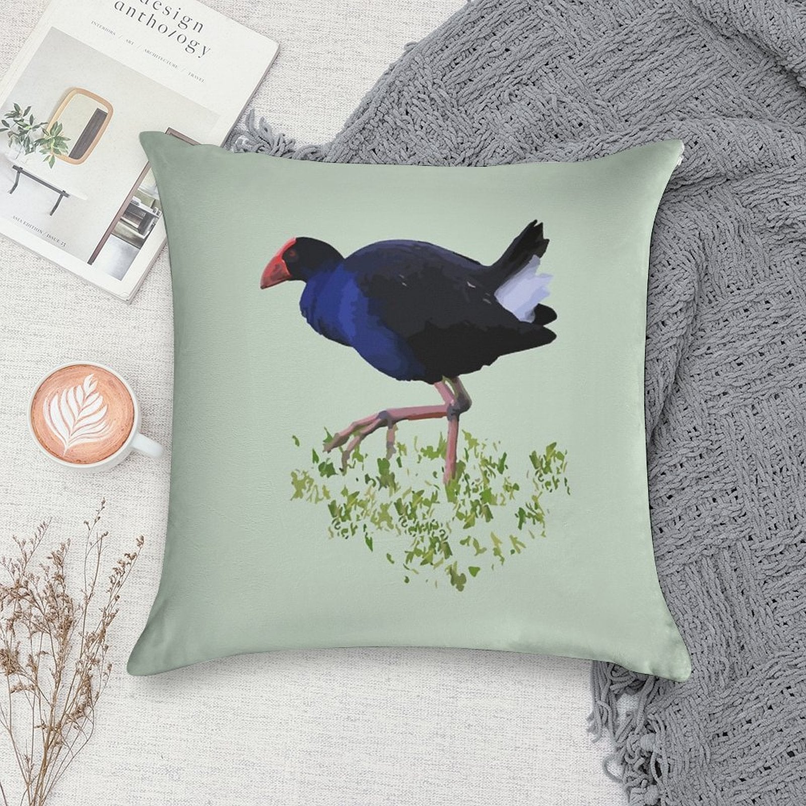 New Zealand Pukeko Soft Luxury Feel Throw Pillow