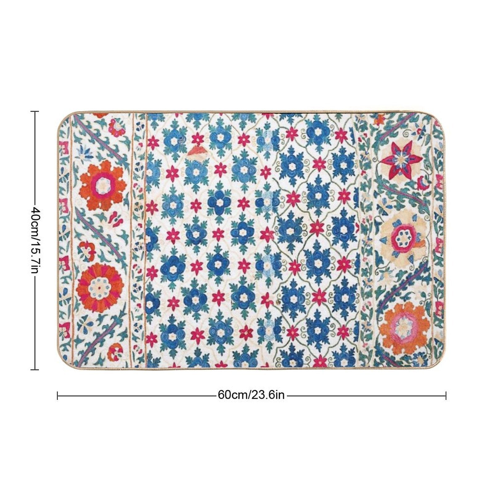 Kermina Suzani Uzbekistan Embroidery Print  Odorless Bath Mat