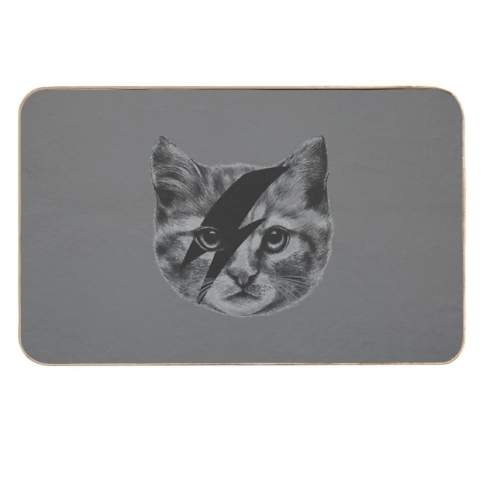 Ziggy Stardust Cat  Easy To Clean Bath Mat