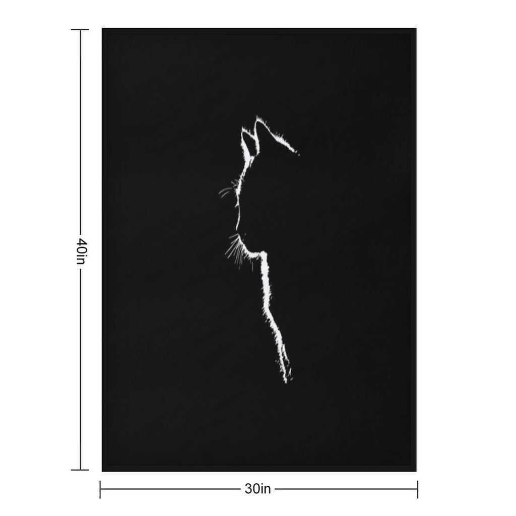 Cat Silhouette Machine-washable Throw Blanket