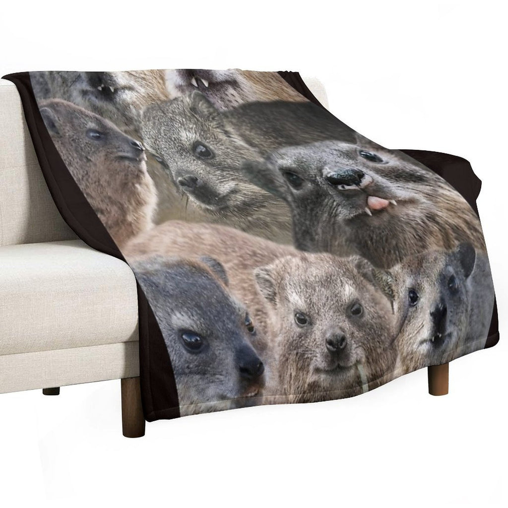 A LOT of Rock Hyrax Here Shrink-resistant Throw Blanket