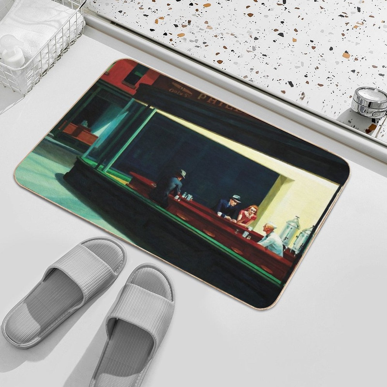 Nighthawks by Edward Hopper Durable Bath Mat