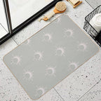 Cosmic Sun And Moon Design Soft Aesthetic In Muted Colors Pale Green  Pet-Safe Bath Mat