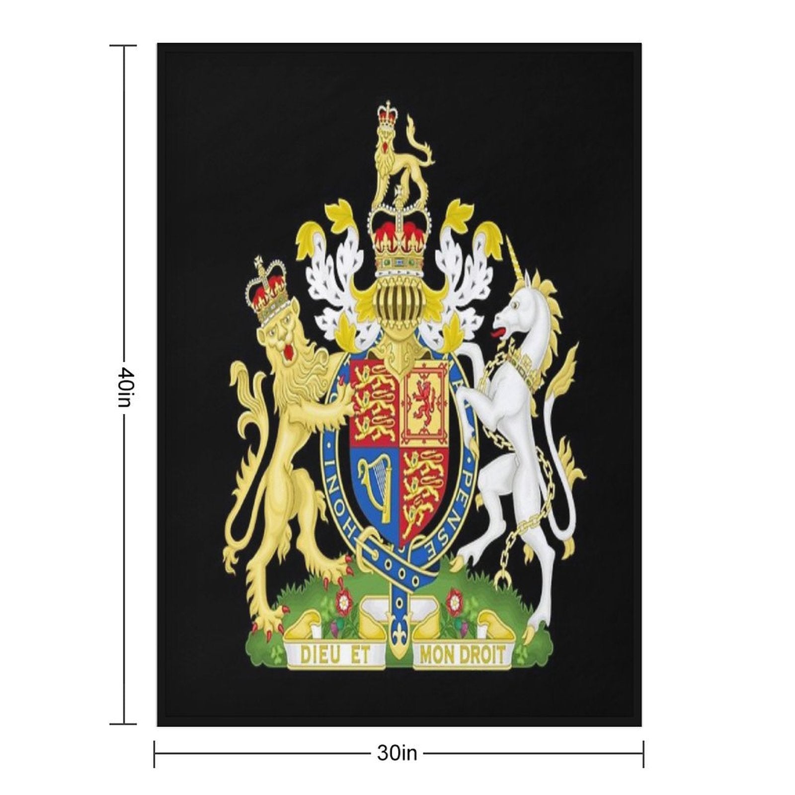 UK Royal Coat of Arms Quick-dry Throw Blanket
