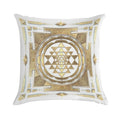 GOLDEN SRI YANTRA (white Background) Soft Style Accent Throw Pillow