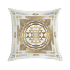 GOLDEN SRI YANTRA (white Background) Soft Style Accent Throw Pillow
