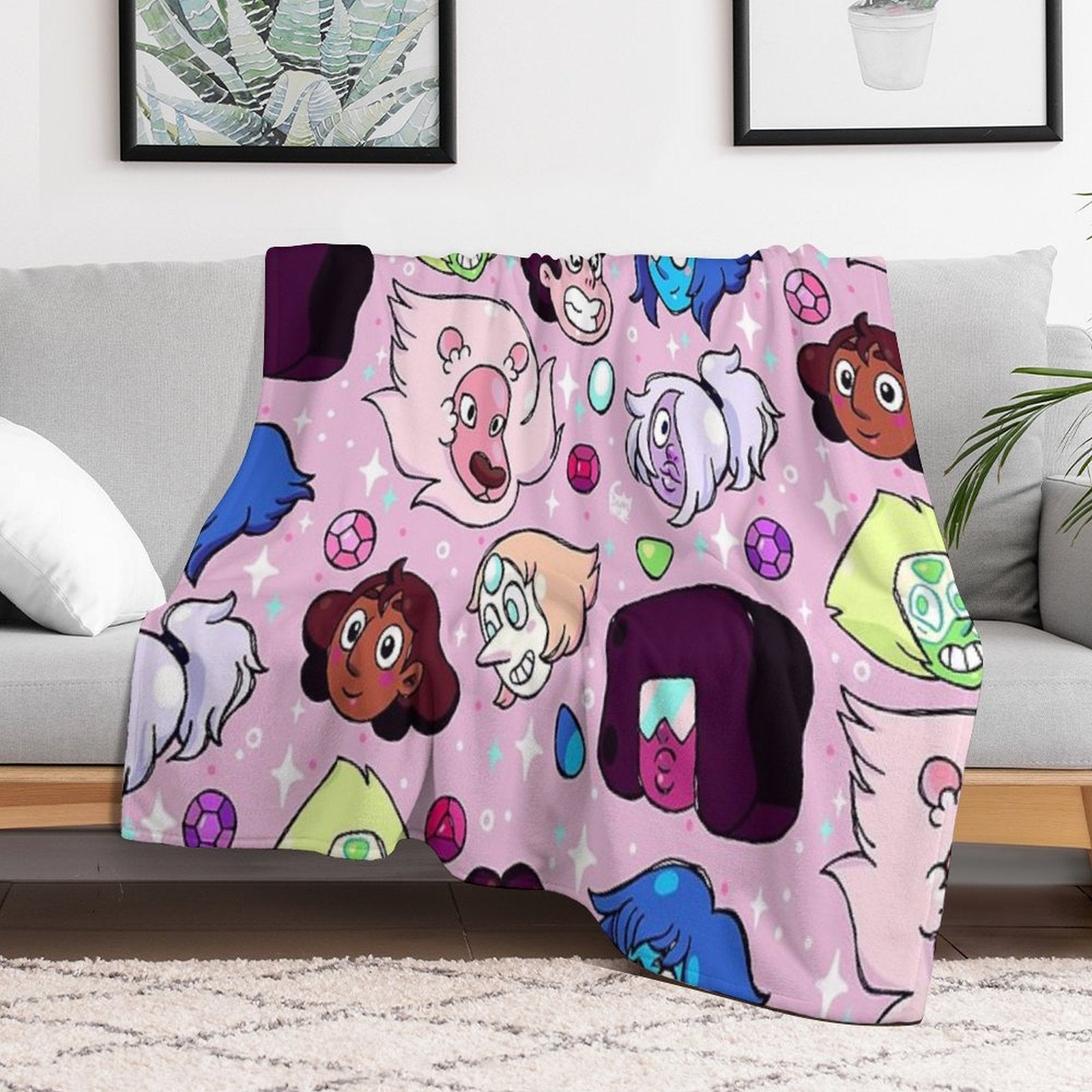 Crystal Gem Friends Premium Throw Blanket