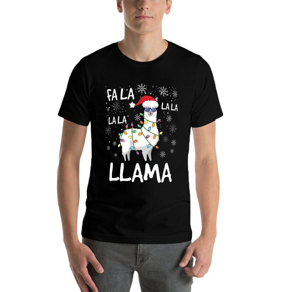 Fa La La Llama Women Men Kids Funny Llama Christmas  Polyester Blend T-Shirt