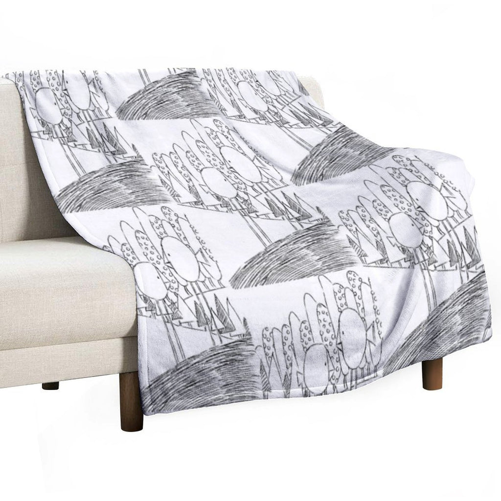 Imagine Birds with Long Legs Bw Easy Care Throw Blanket